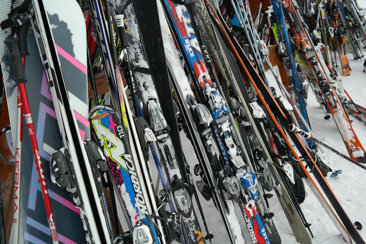 ski, ski equipment, ski poles