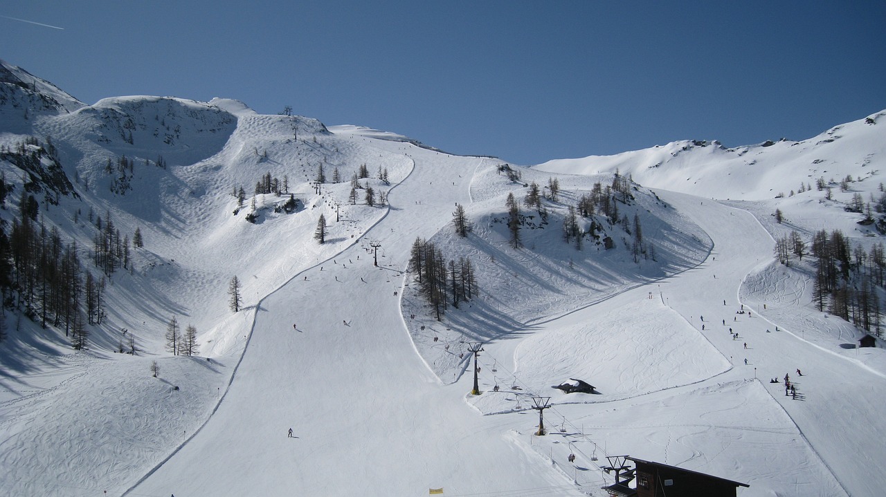ski slope, winter sports, mountains