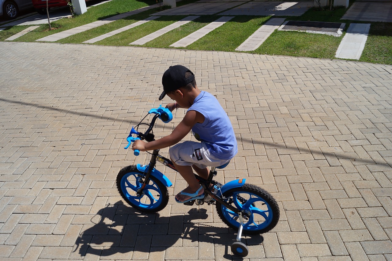 bike, kid, street