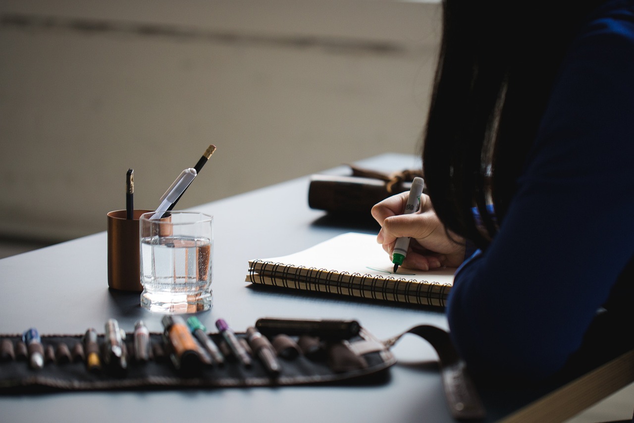 calligraphy, writing, woman