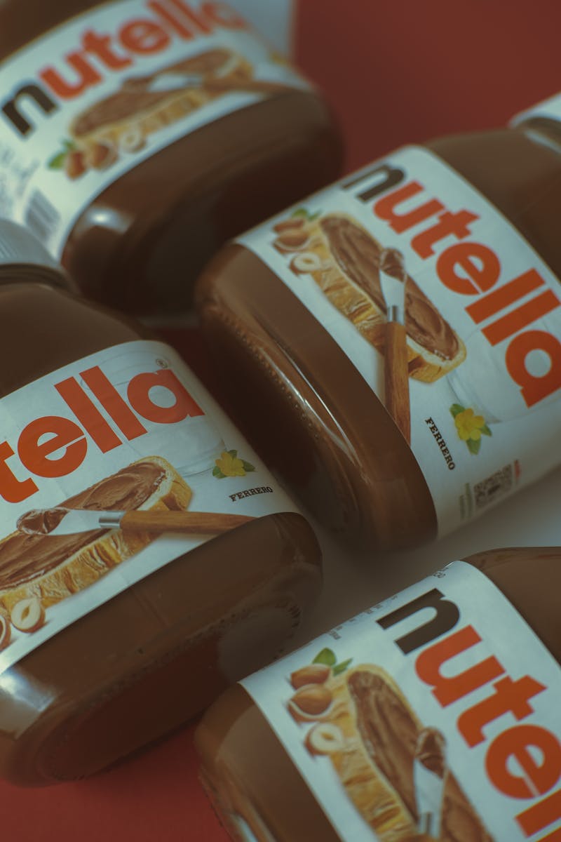 Close-up of Nutella Jars