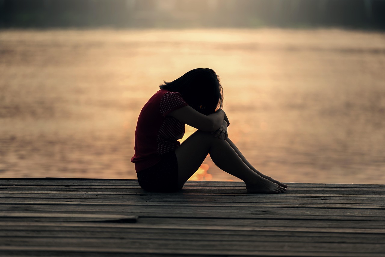 girl, sitting, jetty, docks, boardwalk, young woman, female, sad, alone, lonely, solitude, solitary, outdoors, sea, peaceful, silhouette, sunrise, sunset, teenager, water, woman, sad, sad, sad, sad, sad, nature, alone, sad girl, lonely