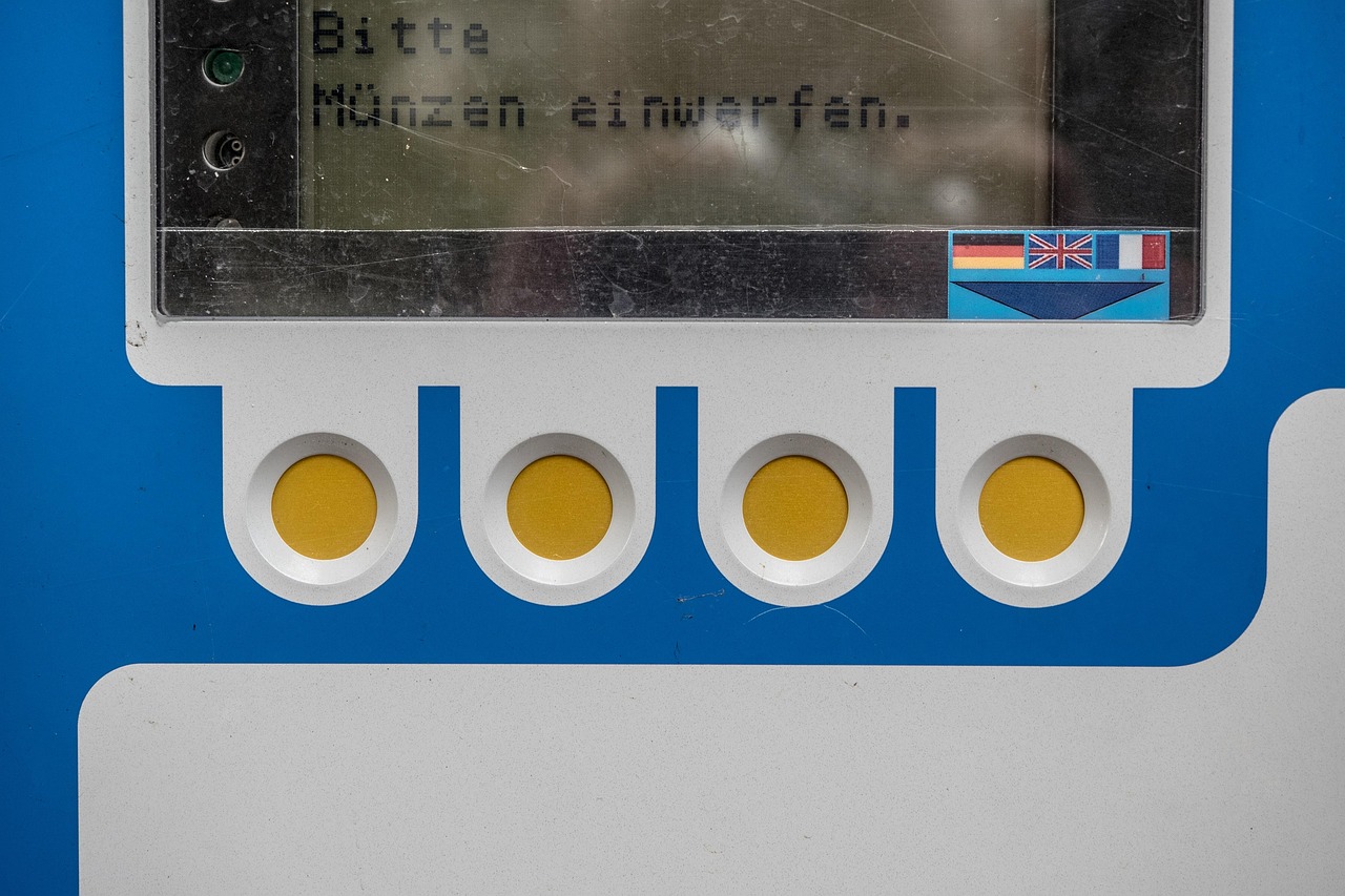 automatic, parking machine, change machine, buttons, coin slot