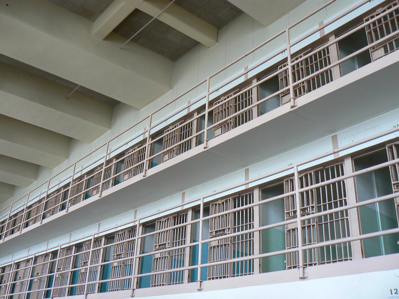 prison, alcatraz, prison wing, san francisco, lines, geometric, architecture, gray prison, prison, prison, prison, prison, prison