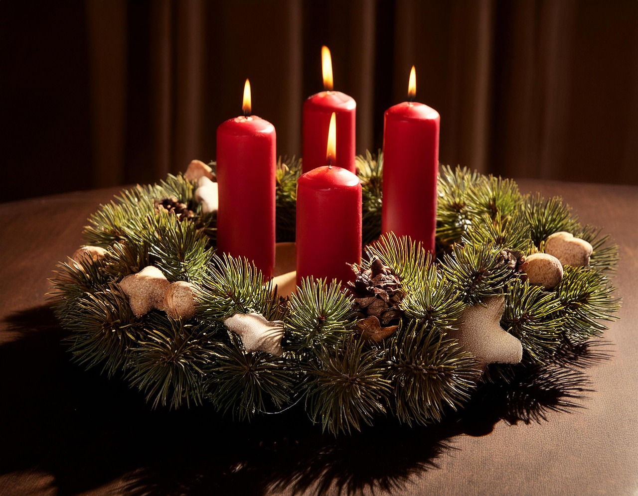 ai generated, advent wreath, candles, decoration, candlelight, christmas, advent, light